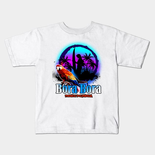 Bora Bora Night Kids T-Shirt by dejava